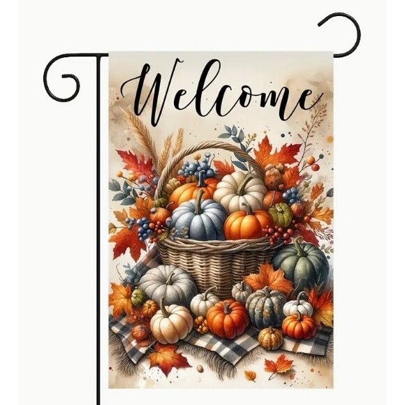 Unbranded Other - Garden Flag 12x18 Double sided Welcome Pumpkins Polyester